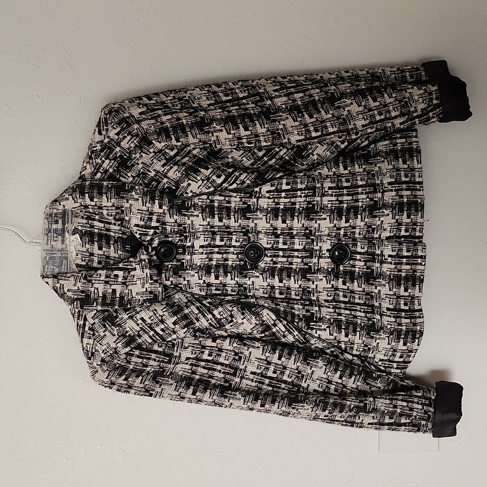 Womens black and cream coat